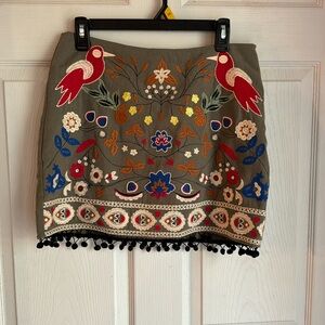 Altard State mini skirt Size Medium embroidered boho style skirt